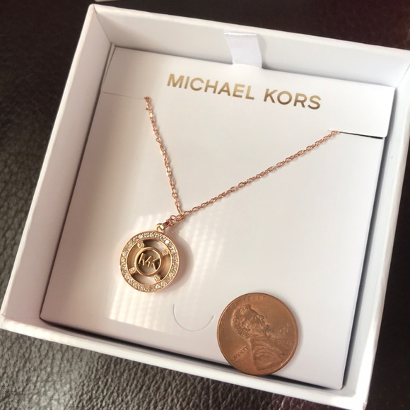 MICHAEL KORS Rose Gold TonePendant Charm NECKLACE - Picture 7 of 7